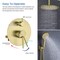 Kibi Circular Pressure Balanced Ceiling Mounted 2-Function Shower System w Rough In Valve- Brushed Gold KSF408BG - alternate 8